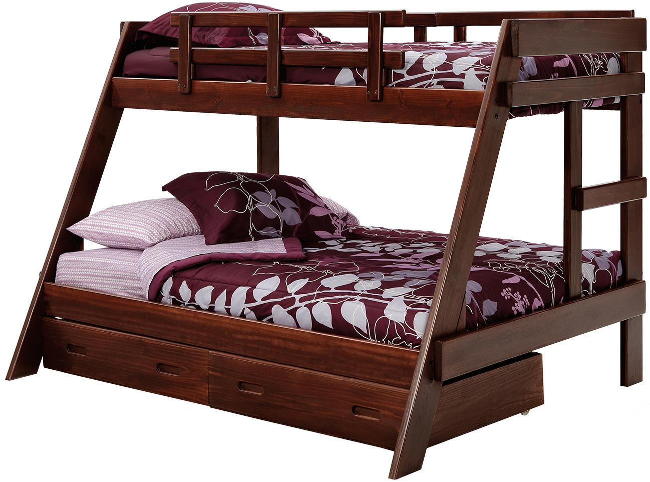 Woodcrest Heartland Twin/Full Size Bunk Bed with Storage VanDrie Home